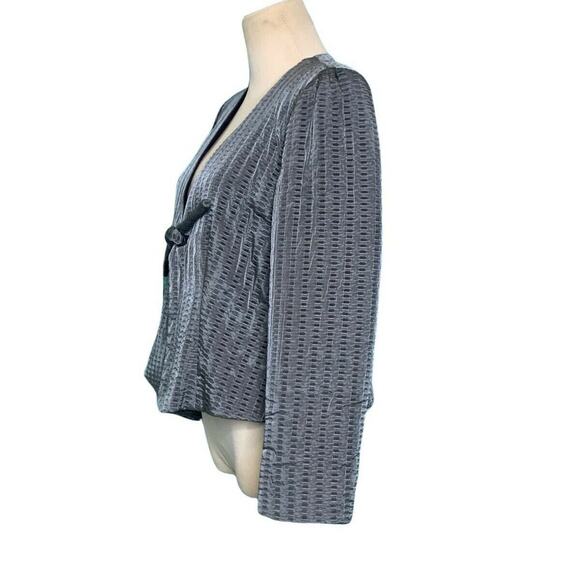Armani Colezzioni gray wool knot front tie blazer size Small - Picture 5 of 7